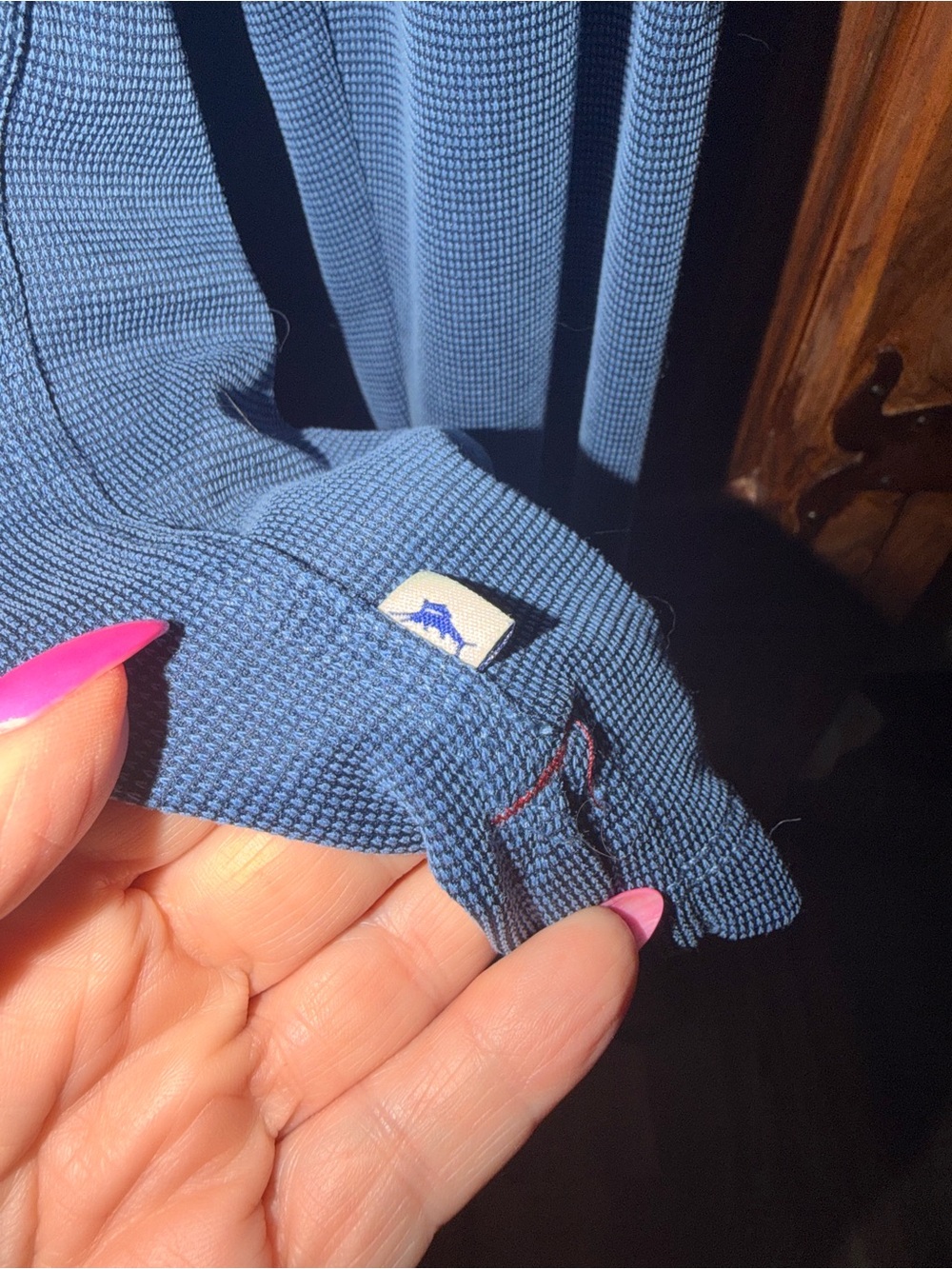 Tommy Bahama Long-Sleeve Polo - Slate Blue - Picture 3 of 5